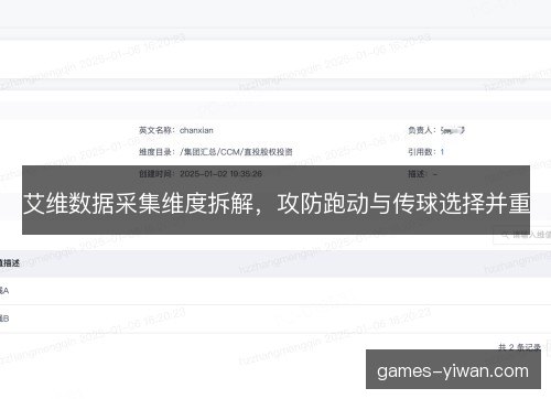艾维数据采集维度拆解，攻防跑动与传球选择并重